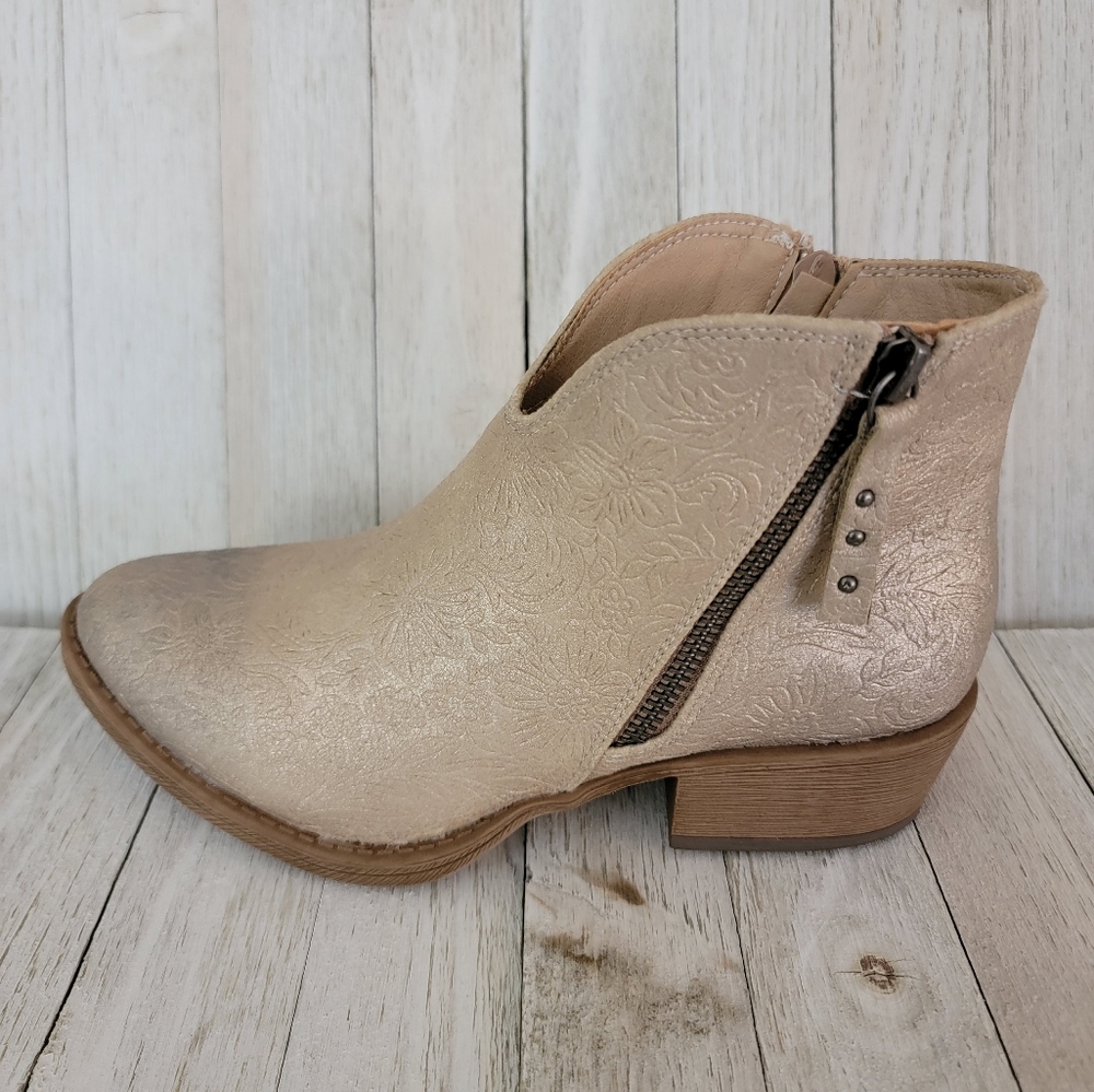 50% OFF SALE-GYPSY JAZZ- DIVINE TOOLED NUDE BOOTIES - Picture 2 of 8